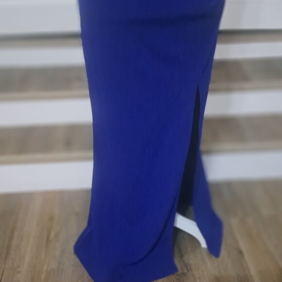 Woosea Royal Blue Sleeveless V-Neck Split Evening Long Dress Size Small NWT - Picture 3 of 10